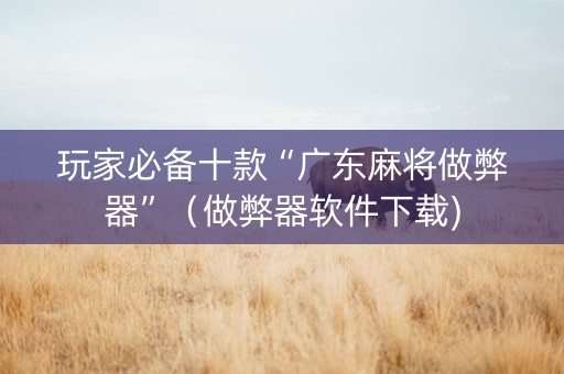 玩家必备十款“广东麻将做弊器”（做弊器软件下载)