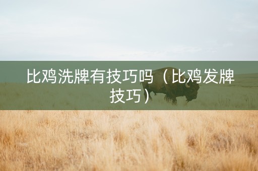 比鸡洗牌有技巧吗（比鸡发牌技巧）