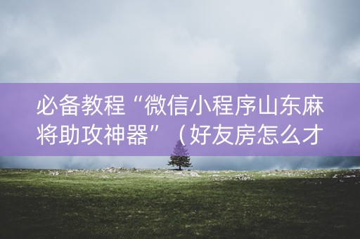 必备教程“微信小程序山东麻将助攻神器”（好友房怎么才能赢)