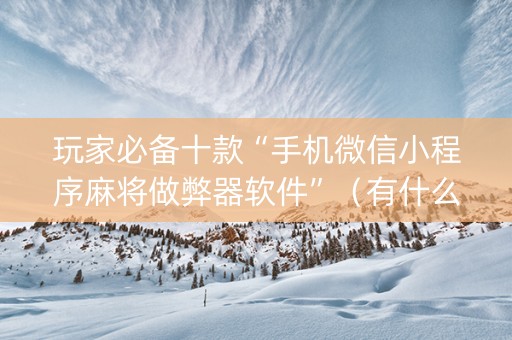 玩家必备十款“手机微信小程序麻将做弊器软件”（有什么规律)
