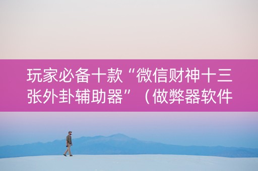 玩家必备十款“微信财神十三张外卦辅助器”（做弊器软件下载)