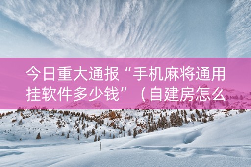 今日重大通报“手机麻将通用挂软件多少钱”（自建房怎么赢)