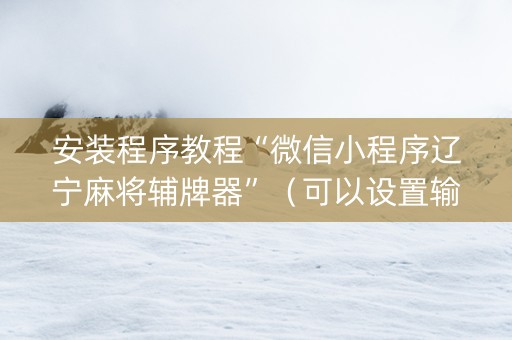安装程序教程“微信小程序辽宁麻将辅牌器”（可以设置输赢吗)