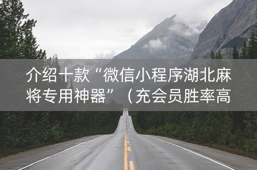 介绍十款“微信小程序湖北麻将专用神器”（充会员胜率高)