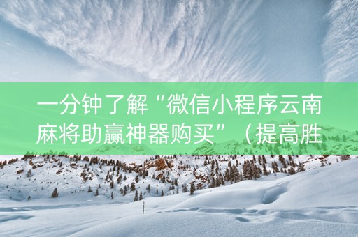 一分钟了解“微信小程序云南麻将助赢神器购买”（提高胜率软件)
