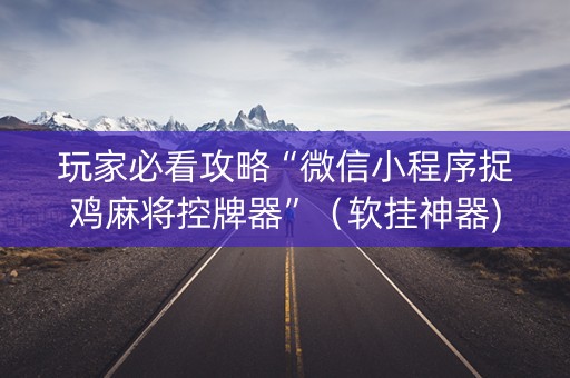 玩家必看攻略“微信小程序捉鸡麻将控牌器”（软挂神器)