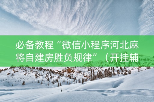 必备教程“微信小程序河北麻将自建房胜负规律”（开挂辅助脚本)
