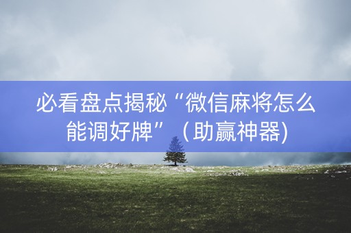 必看盘点揭秘“微信麻将怎么能调好牌”（助赢神器)
