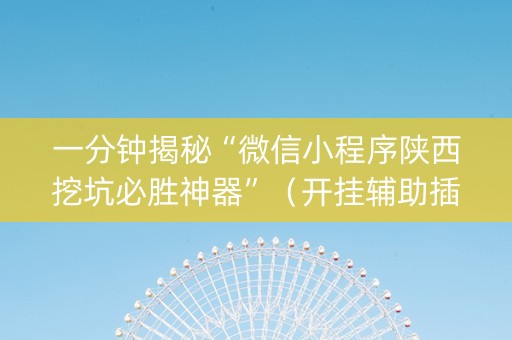 一分钟揭秘“微信小程序陕西挖坑必胜神器”（开挂辅助插件)