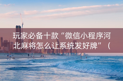 玩家必备十款“微信小程序河北麻将怎么让系统发好牌”（辅助器下载)