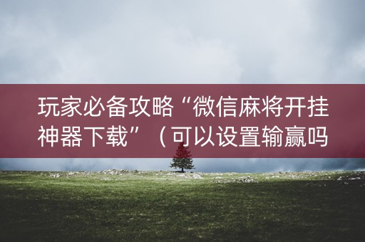 玩家必备攻略“微信麻将开挂神器下载”（可以设置输赢吗)