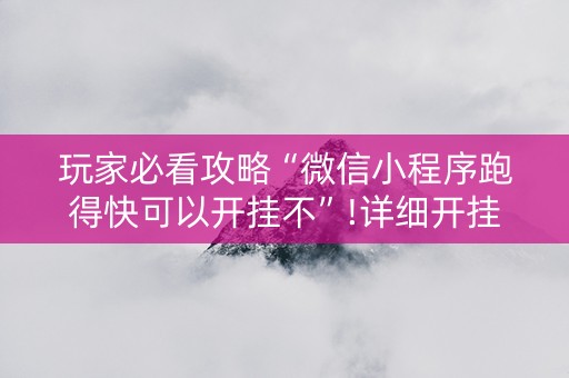 玩家必看攻略“微信小程序跑得快可以开挂不”!详细开挂教程-知乎