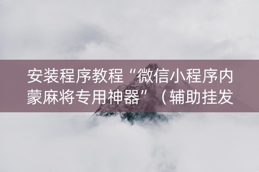 安装程序教程“微信小程序内蒙麻将专用神器”（辅助挂发牌规律)