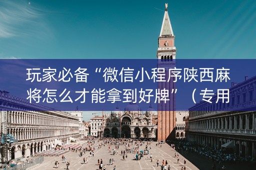 玩家必备“微信小程序陕西麻将怎么才能拿到好牌”（专用神器)