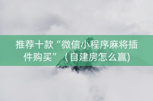 推荐十款“微信小程序麻将插件购买”（自建房怎么赢)