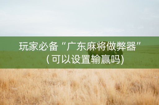 玩家必备“广东麻将做弊器”（可以设置输赢吗)
