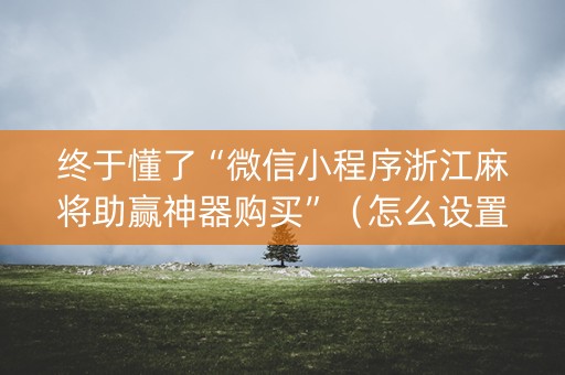终于懂了“微信小程序浙江麻将助赢神器购买”（怎么设置能有好牌)