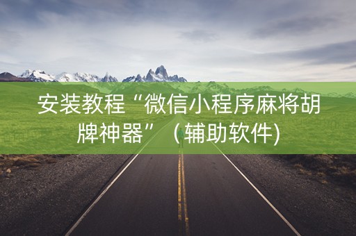 安装教程“微信小程序麻将胡牌神器”（辅助软件)