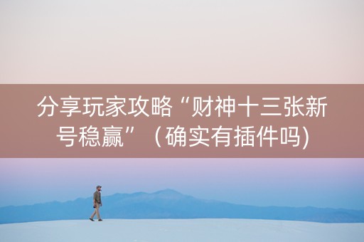 分享玩家攻略“财神十三张新号稳赢”（确实有插件吗)