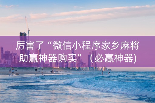 厉害了“微信小程序家乡麻将助赢神器购买”（必赢神器)