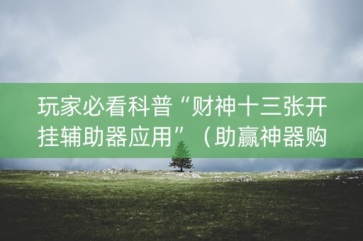 玩家必看科普“财神十三张开挂辅助器应用”（助赢神器购买)