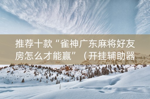 推荐十款“雀神广东麻将好友房怎么才能赢”（开挂辅助器插件)