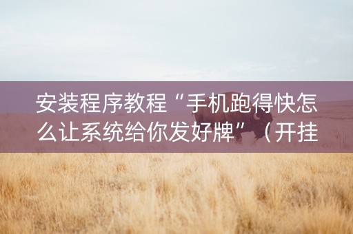 安装程序教程“手机跑得快怎么让系统给你发好牌”（开挂辅助器插件)