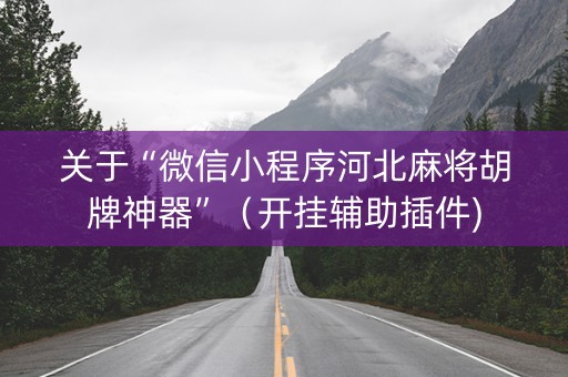 关于“微信小程序河北麻将胡牌神器”（开挂辅助插件)
