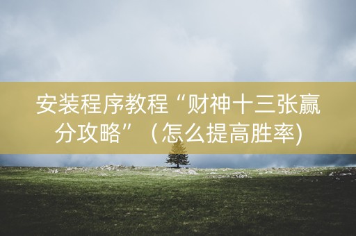 安装程序教程“财神十三张赢分攻略”（怎么提高胜率)