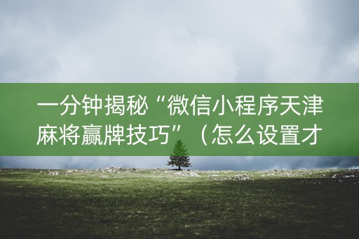 一分钟揭秘“微信小程序天津麻将赢牌技巧”（怎么设置才能赢)