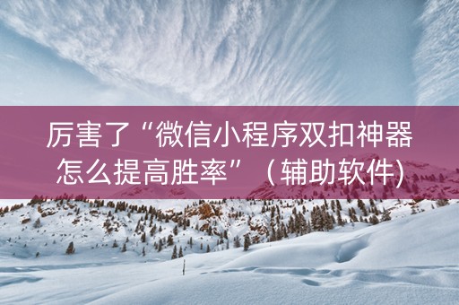 厉害了“微信小程序双扣神器怎么提高胜率”（辅助软件)