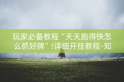 玩家必备教程“天天跑得快怎么抓好牌”!详细开挂教程-知乎