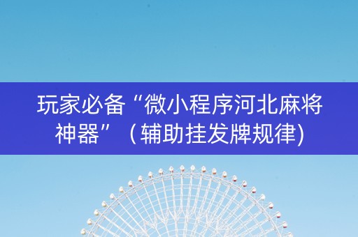 玩家必备“微小程序河北麻将神器”（辅助挂发牌规律)