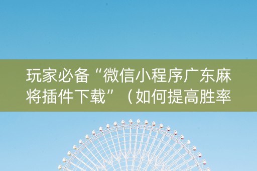 玩家必备“微信小程序广东麻将插件下载”（如何提高胜率)