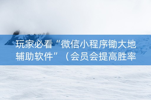 玩家必看“微信小程序锄大地辅助软件”（会员会提高胜率吗)