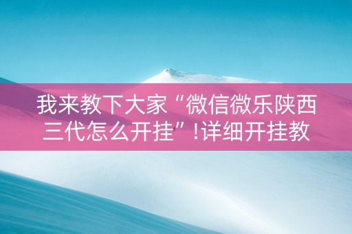 我来教下大家“微信微乐陕西三代怎么开挂”!详细开挂教程-知乎
