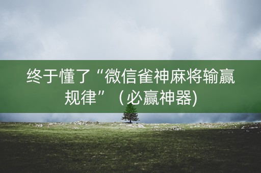 终于懂了“微信雀神麻将输赢规律”（必赢神器)