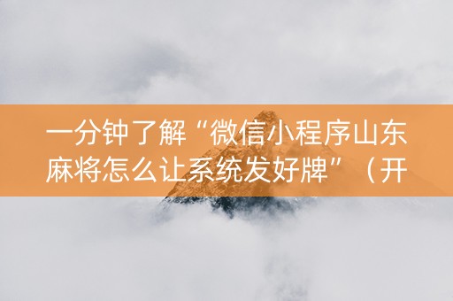 一分钟了解“微信小程序山东麻将怎么让系统发好牌”（开挂辅助脚本)