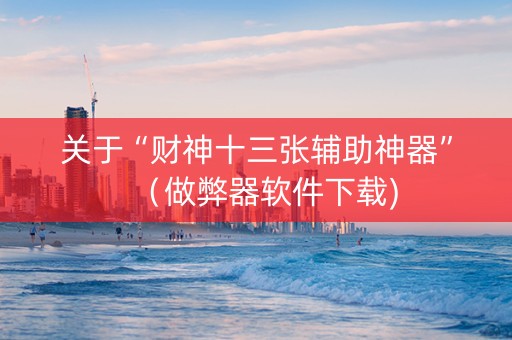 关于“财神十三张辅助神器”（做弊器软件下载)