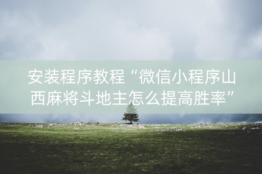 安装程序教程“微信小程序山西麻将斗地主怎么提高胜率”（万能开挂神器)