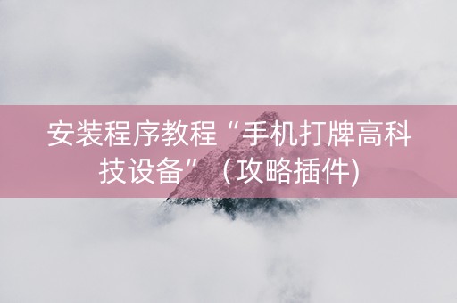 安装程序教程“手机打牌高科技设备”（攻略插件)