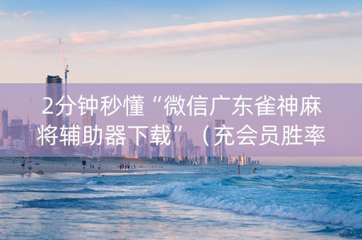 2分钟秒懂“微信广东雀神麻将辅助器下载”（充会员胜率高)