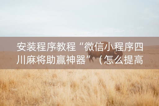 安装程序教程“微信小程序四川麻将助赢神器”（怎么提高胜率)