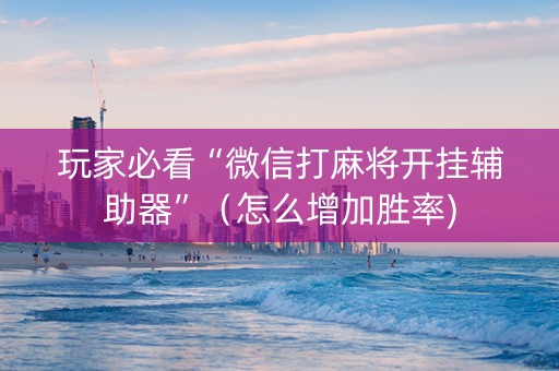 玩家必看“微信打麻将开挂辅助器”（怎么增加胜率)