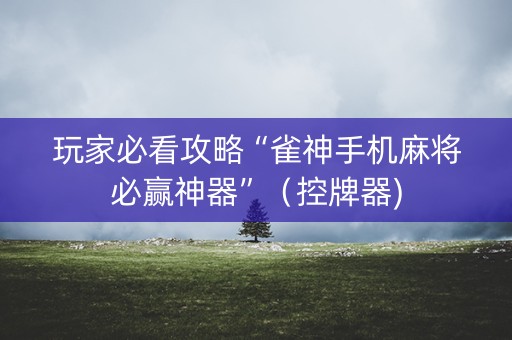 玩家必看攻略“雀神手机麻将必赢神器”（控牌器)
