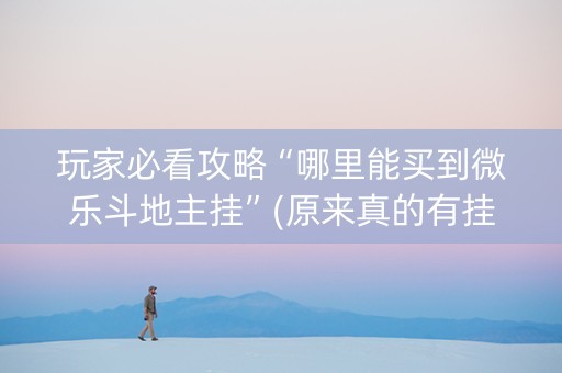 玩家必看攻略“哪里能买到微乐斗地主挂”(原来真的有挂)-知乎