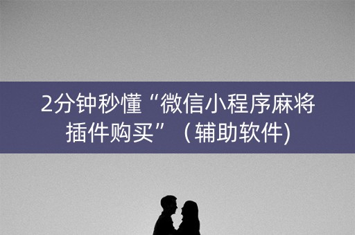 2分钟秒懂“微信小程序麻将插件购买”（辅助软件)