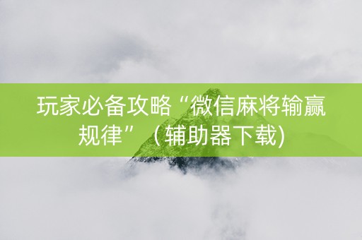 玩家必备攻略“微信麻将输赢规律”（辅助器下载)
