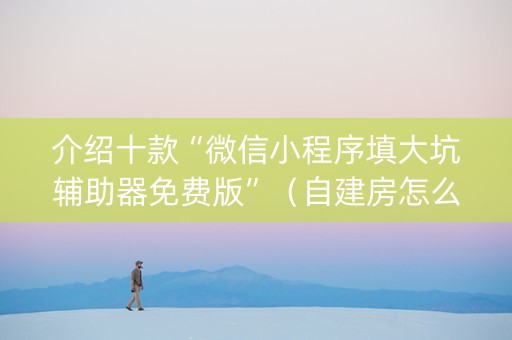 介绍十款“微信小程序填大坑辅助器免费版”（自建房怎么赢)