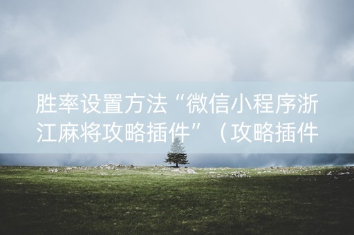 胜率设置方法“微信小程序浙江麻将攻略插件”（攻略插件)